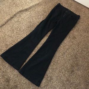 High waist black bell bottom jean